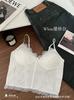 Camisola sexy estilo francés con cinturón de encaje y almohadillas para el pecho para mujer, estilo sensual, con base en la espalda, para uso exterior