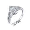 Anel de prata esterlina de zircão de gota de água Sentido de design feminino S925 Anel de linha de prata Grande marca Mesmo estilo de jóias Anel feminino europeu e americano