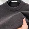 Suéter Masculino Hengyuanxiang Novo Outono e Inverno 100% Lã Gola Redonda Tricotado Espessado Quente Fashion Camisa Base Masculina