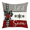 Funda de Almohada Navideña Más Vendida de Amazon Decoración de Muñeco de Nieve Alce Letra Impresión Digital Cojín Funda de Cojín