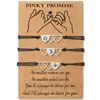 Pulsera Transfronteriza de Acero Inoxidable con Forma de Corazón Promesa Rosa Europea y Americana Tarjeta de Pareja Pulsera Tejida a Mano