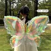 Adorno de Mariposa Transparente de Colores Alas Globo con Puesto de Mercado Nocturno Luminoso Artículo Promoción en el Suelo Venta al por Mayor Decoración de Cumpleaños