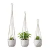 Bolsa de Malla para Maceta, Venta Caliente Transfronteriza Jardinería Planta Tejida a Mano de Algodón Maceta Colgante Decorativa Bolsa de Malla para Plantas