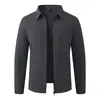 Chaqueta Cárdigan de Cremallera Sin Costuras Versátil Más Vendida para Hombre, Color Sólido Cuello Solapa Abrigo Casual Versátil para Hombre