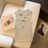 Chaleco de punto rosa estilo Chanel con botones dorados para mujer, adecuado para primavera y verano, para usar en capas, elegante y entallado