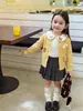 Ropa infantil Vimood, conjunto de otoño para niñas, lindo suéter tejido y falda plisada, ropa de grado A para niñas pequeñas y bebés