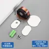 Tope de puerta superior de acero inoxidable sin perforaciones Tope de puerta de succión al suelo tipo Tortuga con resistencia magnética para puerta, goma gruesa anticolisión, tope de puerta montado en el suelo