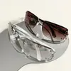 Gafas de Sol Retro Francesas Y2K Milenio Hot Girl para Mujer, Sin Marco con Pedrería, Accesorios Inspirados en la Tecnología, Gafas de Sol de Estilo Ins de Nicho