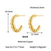 Brincos de ouro 18K explosões da Amazon brincos em forma de C assimétricos personalidade exagerada alto senso brincos de inverno atacado