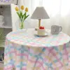 Tecido de Fundo Branco de Gaze Fresca com Renda Floral Coreana para Cobrir Mesa
