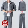 Jaqueta Esportiva para o Pai para Primavera e Outono, Roupa Esportiva para Homens de Meia-Idade e Idosos, Blusa Casual, Conjunto de Duas Peças de Roupa Externa Nova para o Vovô