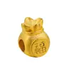 Areia de ouro puro banhado a cobre 24k ouro real em toda a rede vermelho sorte saco acessórios atacado imitação 3D ouro duro com diy contas soltas