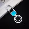 Llavero grande de doble anillo con cara de color para hombre y mujer, cadena de bloqueo para cintura, boca creativa para llave de coche, 5 yuanes, suministro de supermercado
