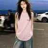 Camiseta de Algodón sin Mangas para Mujer con Diseño Divertido de Perros para el Verano, Estampado de Letras de Marca de Moda, Top Rosa para Pareja para Hombres