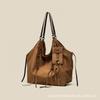Bolso Tote de Encaje de Gran Capacidad para Mujer Otoño, Bolso de Hombro para Axila Estilo Perezoso, Bolso de Mano de Gamuza Imitación Piel de Ciervo