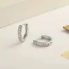 Pendientes de Aro de Cobre con Microincrustaciones de Circonita Estilo Europeo y Americano para Mujer, Pendientes de Aro de Gama Alta de Nicho, Pendientes Minimalistas Estilo Ins en Stock