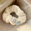 Anel de cabelo de cachorro fofo japonês e coreano, azul e branco, corda de cabeça macia e fofa, rabo de cavalo de pelúcia, acessórios de cabelo super fofos e fáceis de combinar