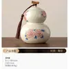 Bote de Cerámica Azul y Blanco para Té con Patrón de Loto, Frasco Sellado Grande en Forma de Calabaza para Almacenamiento de Té, Frasco Individual, Estilo Vintage