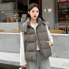 2026 Inverno Novo Colete de Algodão com Capuz Moda Versátil Estilo Coreano Quente Solto Roupa Externa Feminina