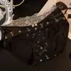 Braguitas de encaje con lazo para mujer, satén brillante de seda de hielo, nuevo estilo de verano, entrepierna antibacteriana, sexy de tiro bajo