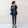 Em Estoque 2026 Primavera/Verão Novo Conjunto Feminino Estilo Japonês Gola Redonda Top com Bainha Costurada + Calça Longa Estilo Verão Fino