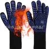 Luvas de churrasco para alta temperatura 800 graus, cinco dedos de silicone, para assar, forno de micro-ondas, proteção de isolamento térmico