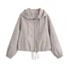 Comercio Exterior 2026 Otoño Nuevo para Mujer Estilo Europeo y Americano Moda Casual Holgada Cuadros con Capucha Chaqueta Abrigo