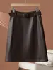 Saia feminina transfronteiriça 026, nova saia de outono estilo coreano, saia bodycon em linha A, saia elegante e chique de comprimento médio para meninas da moda