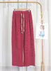 Pantalones de Casa Otoño e Invierno, Pantalones de Dormir Térmicos de Doble Cara para Mujer, Pantalones Rectos Sueltos, Pantalones Cálidos Casuales, Pantalones a Cuadros para Mamá para Uso al Aire Libre