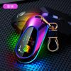Encendedor de cigarrillos portátil de llavero de alto valor HF30 encendedor de tungsteno encendedor de cigarrillos luces LED geniales llavero de carga rápida USB