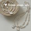 Corea del Sur temperamento nicho cadena clavícula plata esterlina S925 concha bambú collar de perla natural otoño todo-fósforo sensación de alta gama