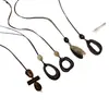 Collar Colgante de Anillo Largo Asimétrico Retro para Mujer Cadena de Suéter de Cuello Halter Ajustable Estilo Étnico Accesorios de Alta Gama