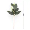 Rama Única de Hojas de Eucalipto con Frutos para Decoración de Arreglos Florales DIY, Decoración de Hojas de Dinero Artificiales con Frutos, Hojas de Eucalipto Altamente Realistas
