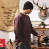 Camiseta de manga larga para hombre con textura de bambú, nueva colección primavera 2026, morado dopamina, corte holgado, estilo simple, al por mayor