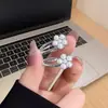 Mini Pinza para el Cabello con Pedrería para Flequillo, Elegante Pinza Lateral, Exquisita Horquilla de Lazo de Perlas, Accesorio para el Cabello con Pedrería