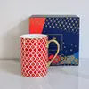 Xícara de Café em Porcelana Óssea Banhada a Ouro Estilo Europeu Palaciano Transfronteiriça, Caneca Cerâmica Doméstica, Lembrança de Casamento, Presente Comemorativo