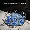 Juego de Copas de Cristal para Licores de Lujo Ligero con Decantador de Borde Dorado, Vasos de Chupito de Estilo Sencillo, Copas en Forma de Bala y Copas para Licores