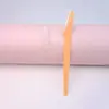 Venta Directa de Fábrica Recortador de Cejas de Acero Inoxidable Esmerilado, Recortador de Cejas de Color Caramelo con Mango Recto de Seguridad y Cubierta para Maquilladores