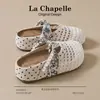 Moda Sandalias Birkenstock de Suela Gruesa para Mujer 2026 Nuevo Verano Calados Transpirables Tejidos de Perlas Zapatos de una Sola Pieza Mules de Punta Cerrada