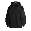 Sudadera con capucha y cremallera de manga larga, color liso, corte holgado, casual, unisex, para temporada de primavera y otoño, transfronteriza, en stock