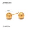 Aretes de acero de titanio para mujer Jieding oro de 18 quilates acero inoxidable aretes de cuentas redondas joyería de aretes moda 2023 comodín nuevo