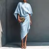 Ropa europea y americana para mujer transfronteriza, nuevo vestido de otoño 2026, vestido elegante de color liso, moderno y plisado