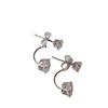Estilo Idêntico ao Site Oficial Coreano Argola Pequena em Prata S925 Versátil Ins com Zircônia Strass Brilhante Brincos Frontais e Traseiros Exquisitos