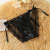 Nova lingerie feminina de cetim de luxo puro, calcinha sexy de renda semitransparente na cor nude, com fundo 100% algodão
