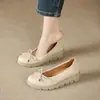 Zapatos de Cuero Suave Individuales para Mujer, Estilo Francés, Suela Suave Suave, Ligeros, Nuevo Estilo Primavera y Verano 2026, Zapatos Casuales para Mujer, Zapatos de Mocasín de Boca Baja