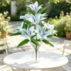10 lirios artificiales, perfectos para decoraciones de bodas, arreglos festivos y decoración del hogar/sala de estar; venta al por mayor desde la fábrica de origen