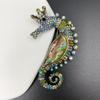 Broche vintage de marcação HD de concha vintage Haima indústria pesada strass animal marinho para mulheres