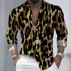 Camisa estampada para hombre con estampado de leopardo elástico en cuatro direcciones, nueva en AliExpress, ropa casual europea y americana de Amazon