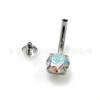 Clavo de ombligo de titanio F136 circón 5A garra de cuatro puntas doble cabeza anillo de ombligo de circón redondo aleación de titanio G23 joyería para perforaciones clavo de ombligo