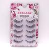 Tono de sacudida con cinco pares de pestañas postizas de fibra sintética hechas a mano naturales ojos grandes esenciales para principiantes diosa pestañas mujeres
